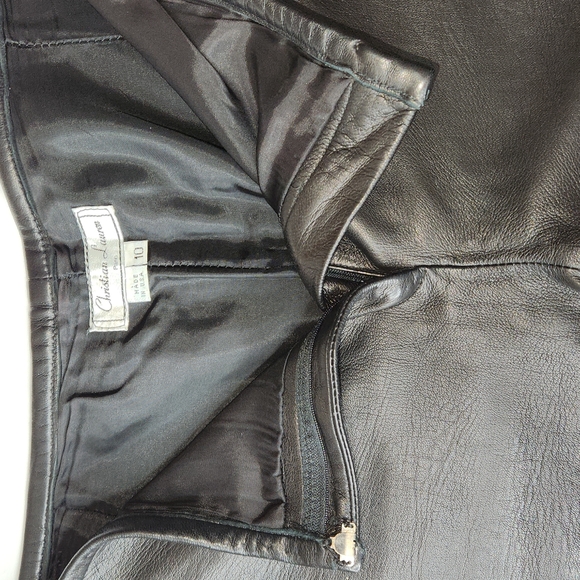 VINTAGE 90's Christian Lauren Paris Buttery Soft Leather Pants, Black, 10 - Picture 5 of 13